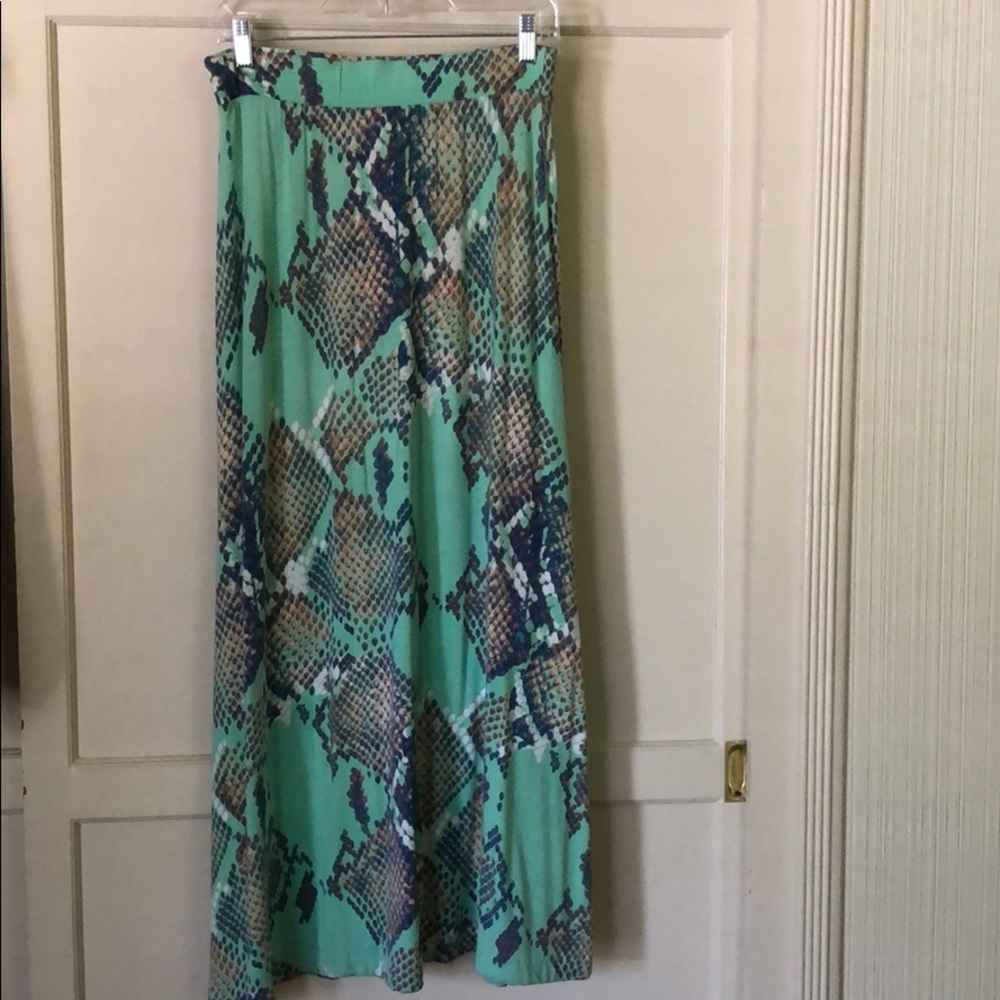 Snake print maxi skirt